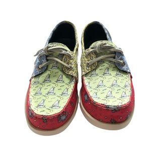 New Vineyard Vines x Sperry Colorful Heritage Patchwork Boat Shoe 6